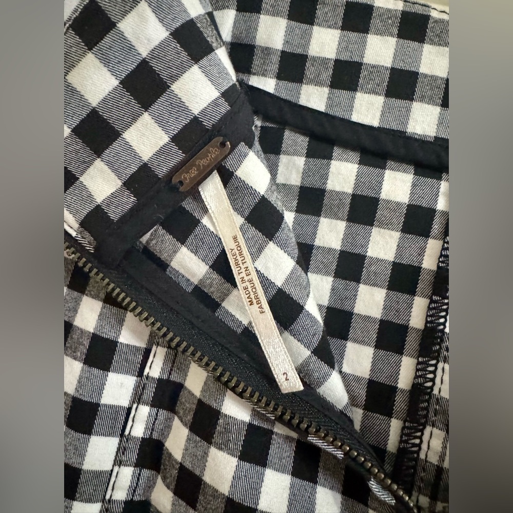 Free People Black & White Gingham Mini Skirt - Picture 5 of 11